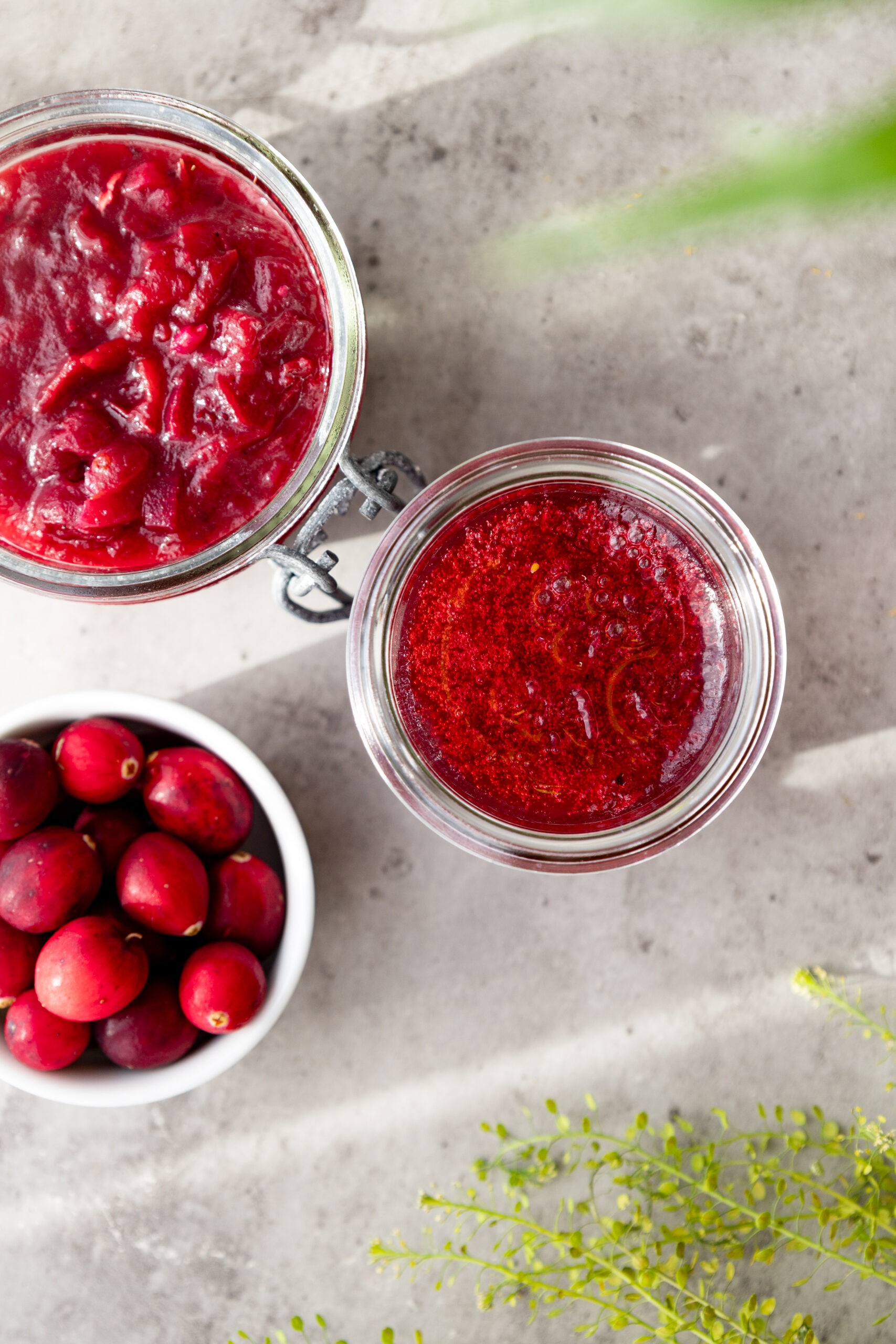 Cranberrygelee im Glas